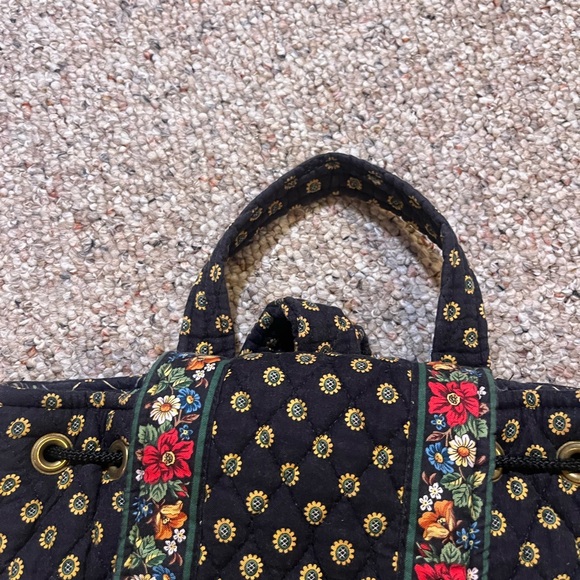 Vera Bradley Vintage Retired Floral Patterned Black Backpack - Picture 3 of 9